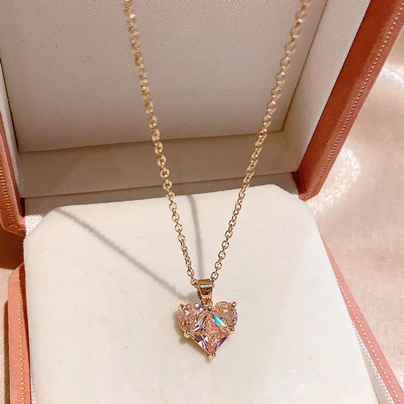 Pink diamond cut Heart shape Pandent - Image 6