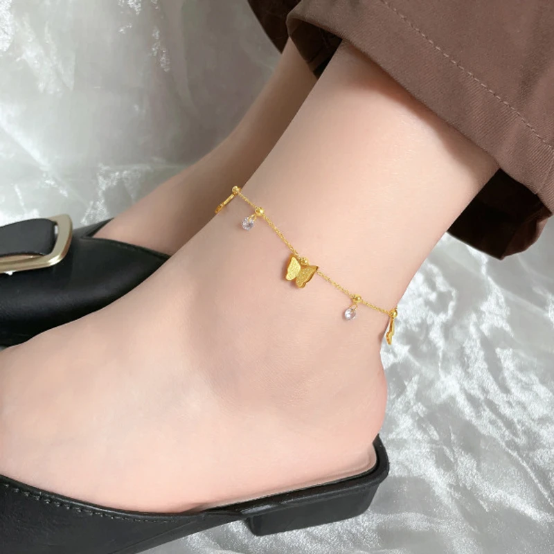Diamond Cut Butterfy Anklet