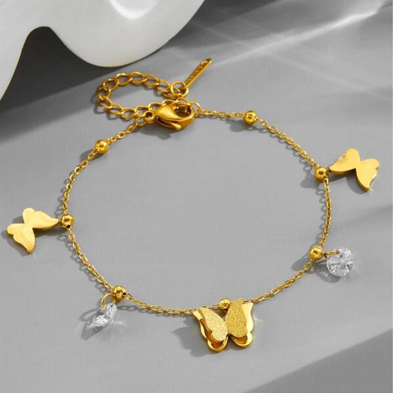 Diamond Cut Butterfy Anklet - Image 4