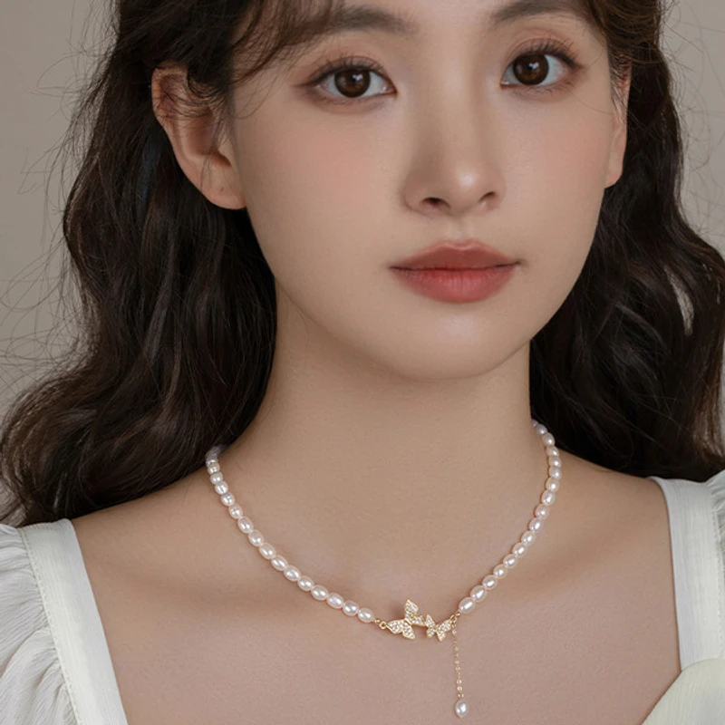 Butterfly Pearl Necklace