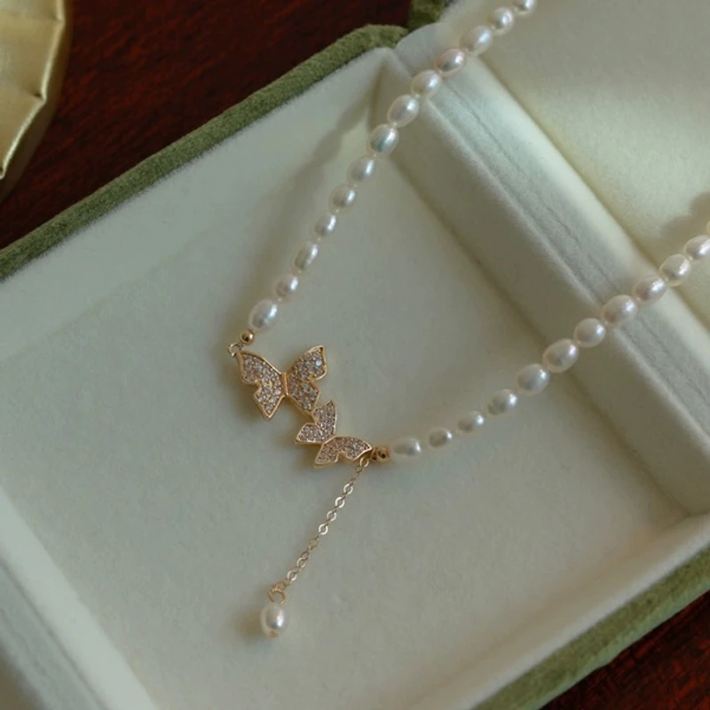 Butterfly Pearl Necklace - Image 5