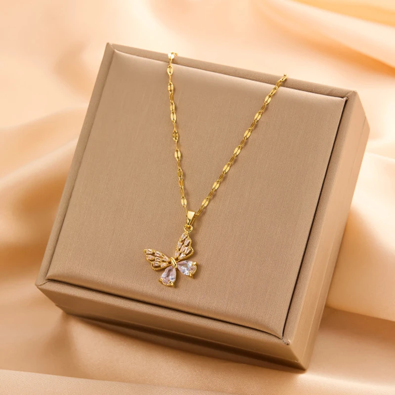 White Diamond Butterfly pandent