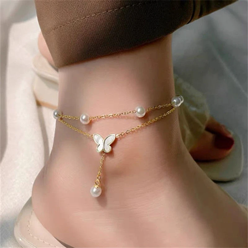 Pearl Butterfly anklet