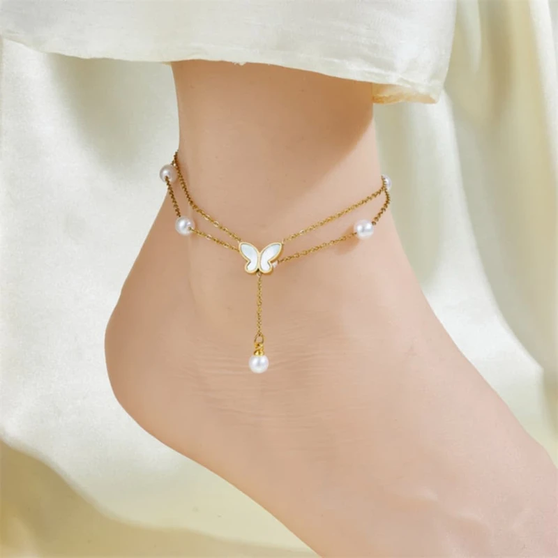 Pearl Butterfly anklet - Image 3