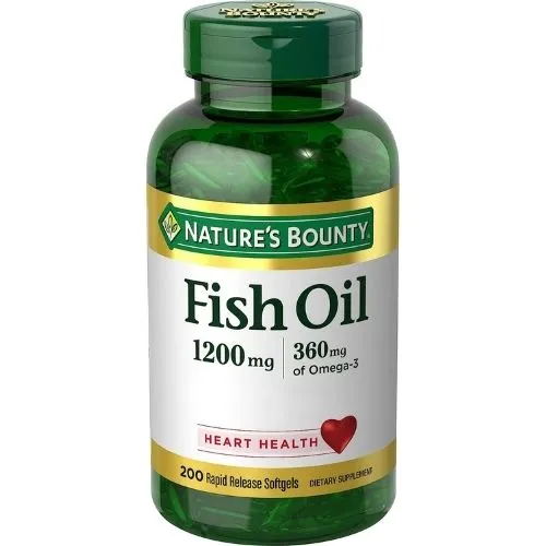 Nature's Bounty Fish Oil + Omega 3 (1200 mg) 200 Capsules
