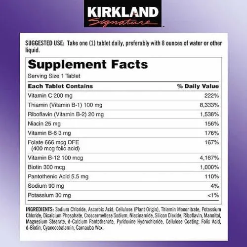 Kirkland Super B-Complex with Electrolytes (500 Tablets) in Bangladesh