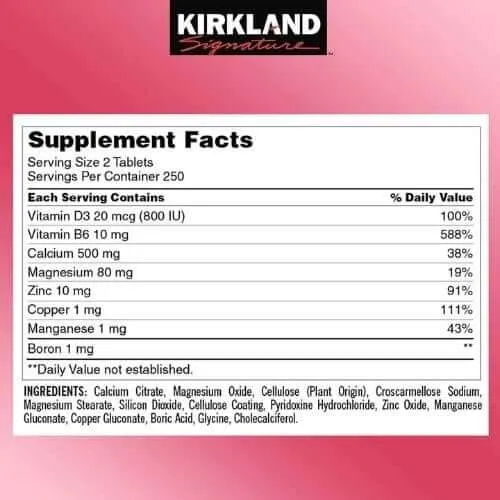 Kirkland Signature, Calcium Citrate Magnesium and Zinc, 500 Tablets in (BD) Bangladesh