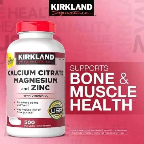 Kirkland Signature, Calcium Citrate Magnesium and Zinc, 500 Tablets in (BD) Bangladesh - Thumbnail 3