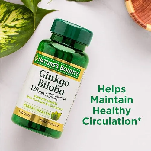 Nature's Bounty, Ginkgo Biloba 120 mg 100 Capsules - Thumbnail 3