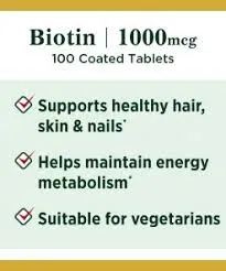 Nature's Bounty Biotin 1,000 mcg (100 Tablets) in Bangladesh