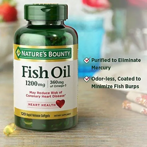 Nature's Bounty, Fish Oil 1200 mg (120 Capsule) in Bangladesh - Thumbnail 3
