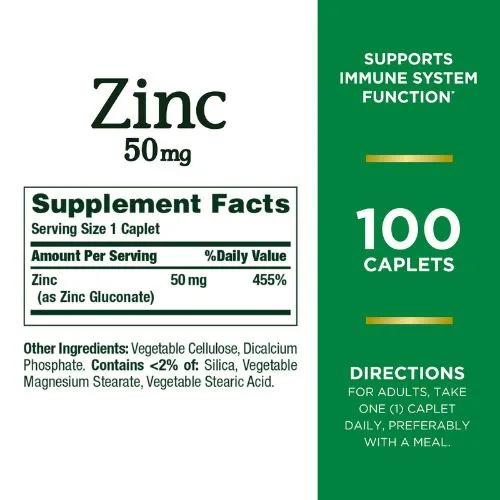 Nature's Bounty Zinc 50 mg (100 Tablets) in Bangladesh