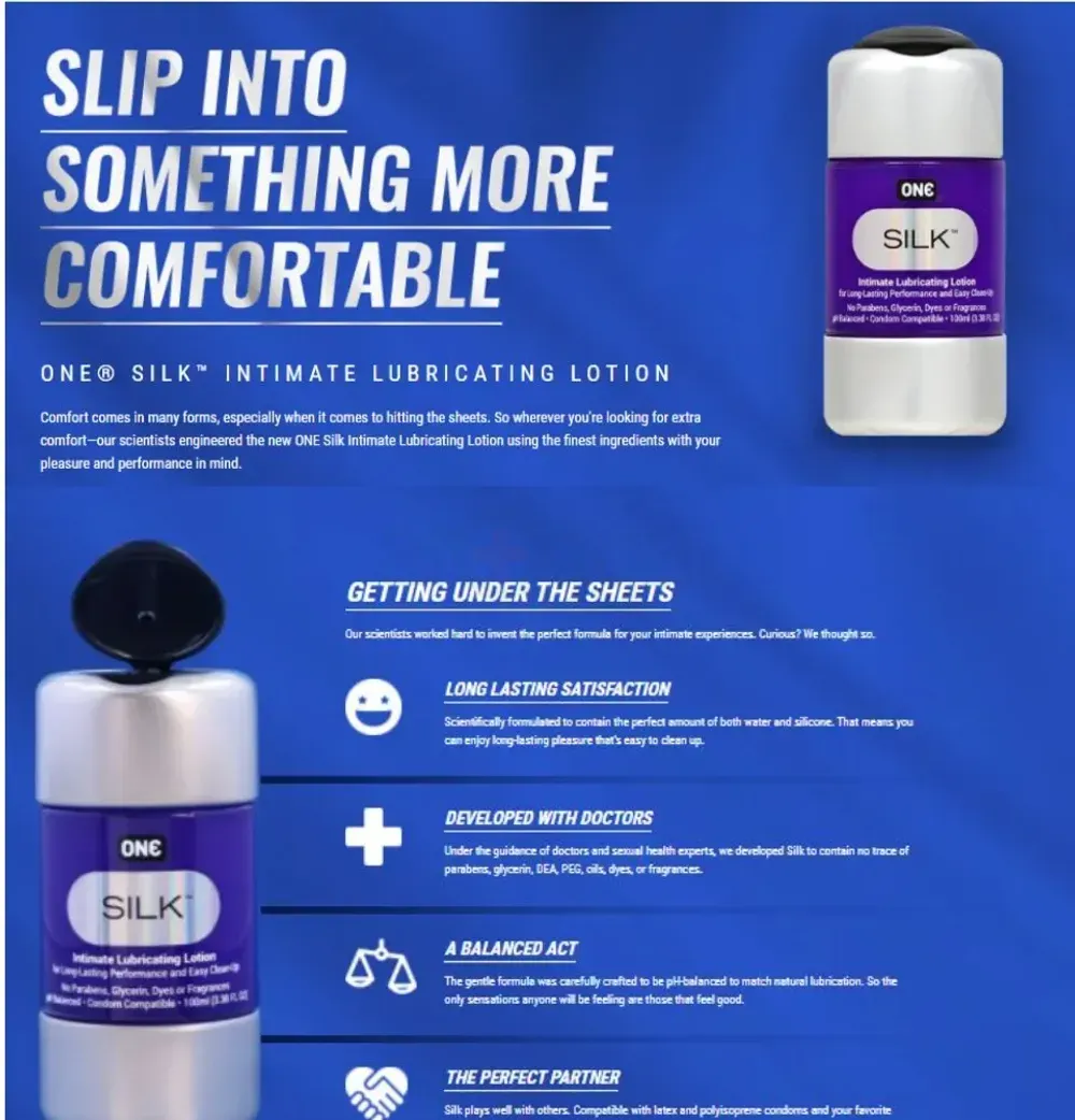 ONE Silk Intimate Lubricating Lotion 100ml Lubricant Gel - Thumbnail 3