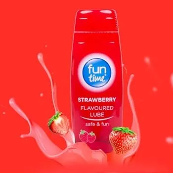 Fun Time Strawberry Flavoured Lubricant, Alcohol Free, Water Based, Clear, 75ml