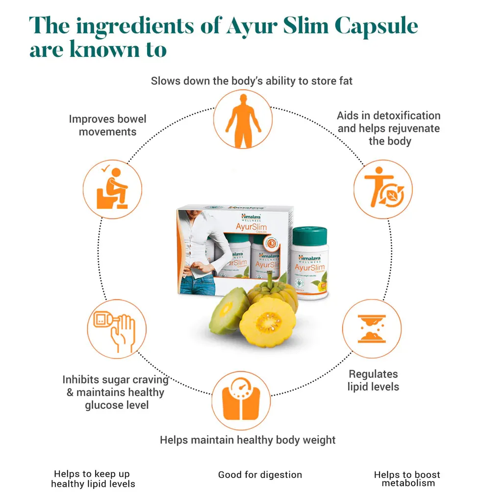 Himalaya Ayurslim Helps Weight Lose Naturally Herbal Capsules 60Pcs in Bangladesh - Thumbnail 3