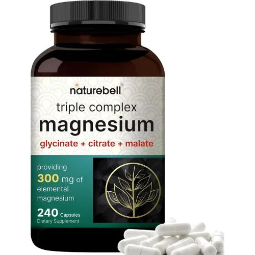 NatureBell Triple Complex Magnesium (240 Capsules) | Magnesium Glycinate 500mg with Citrate & Malate in Bangladesh