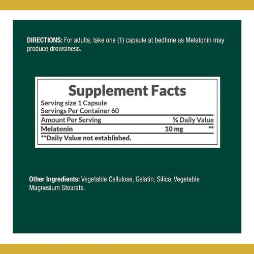 Nature's Bounty Melatonin 10 mg (60 Capsules) in Bangladesh