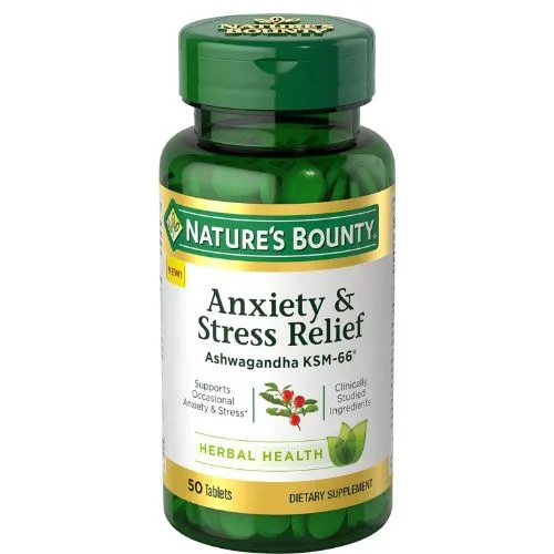 Nature's Bounty, Anxiety & Stress Relief, Ashwagandha (50 Tablets)