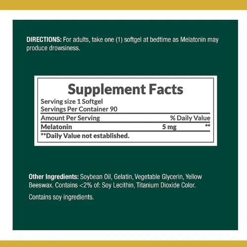 Nature's Bounty Melatonin 5 mg 90 Softgels