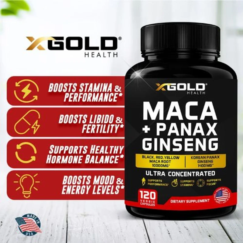 X Gold Health Maca + Panax Ginseng Ultra Concentrated (120 Capsules) in Bangladesh - Thumbnail 4