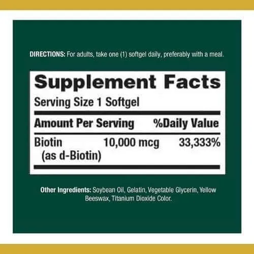 Nature's Bounty Biotin 10,000 mcg 120 Capsules in Bangladesh