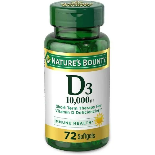 Nature's Bounty Vitamin D3 (250 mcg) 10000 IU -72 Softgels