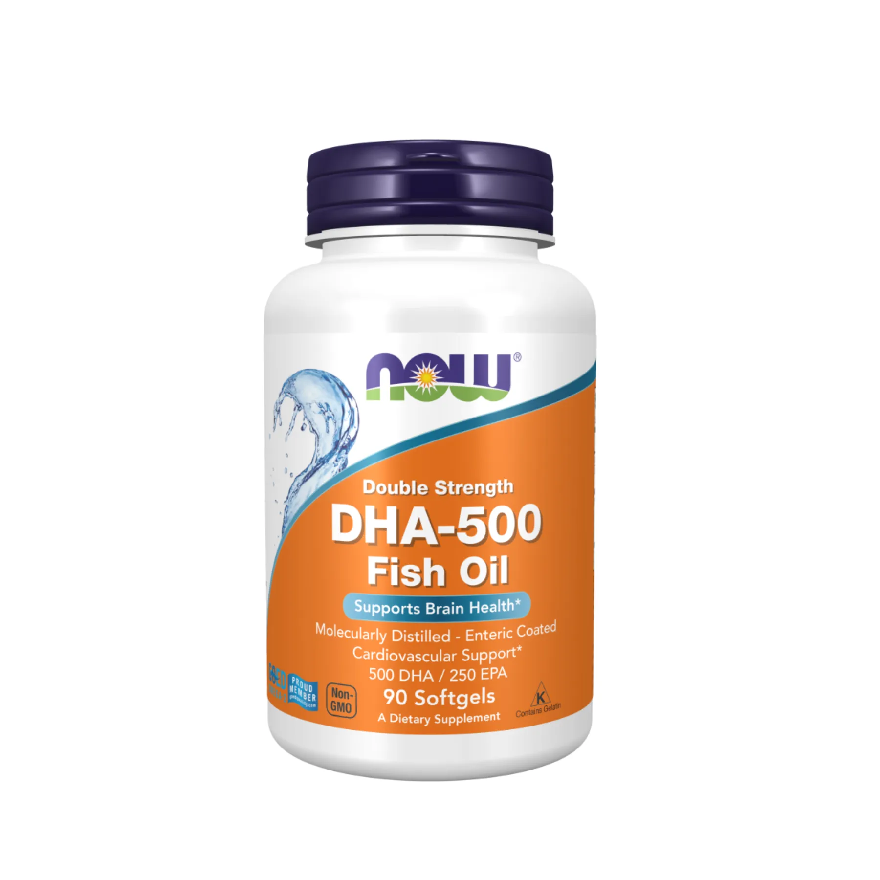 Now Foods DHA-500 Fish Oil, Double Strength 90 Softgels