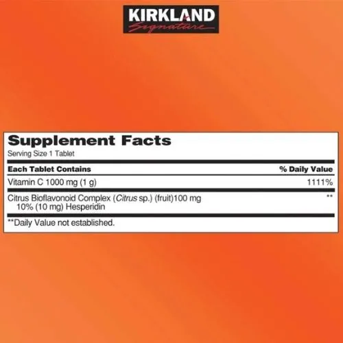 Kirkland Signature Vitamin C 1000 mg 500 Tablets