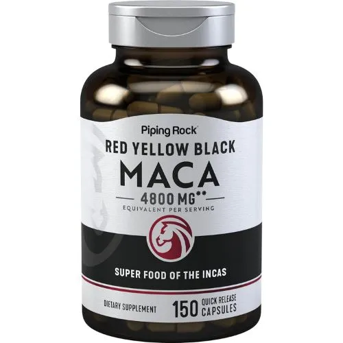 Piping Rock Red Yellow Black Maca Root 4800mg (150 Capsules) in Bangladesh