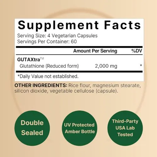 NatureBell Glutathione 2000mg Per Serving (240 Veggie Capsules) | 98%+ Purity Verified - Thumbnail 3