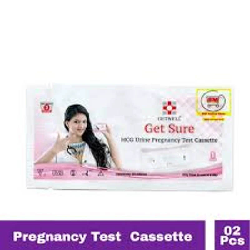 02 Pcs Get Sure Pregnancy Test Digital Cassette Device Kit - Urine HCG Check Strips