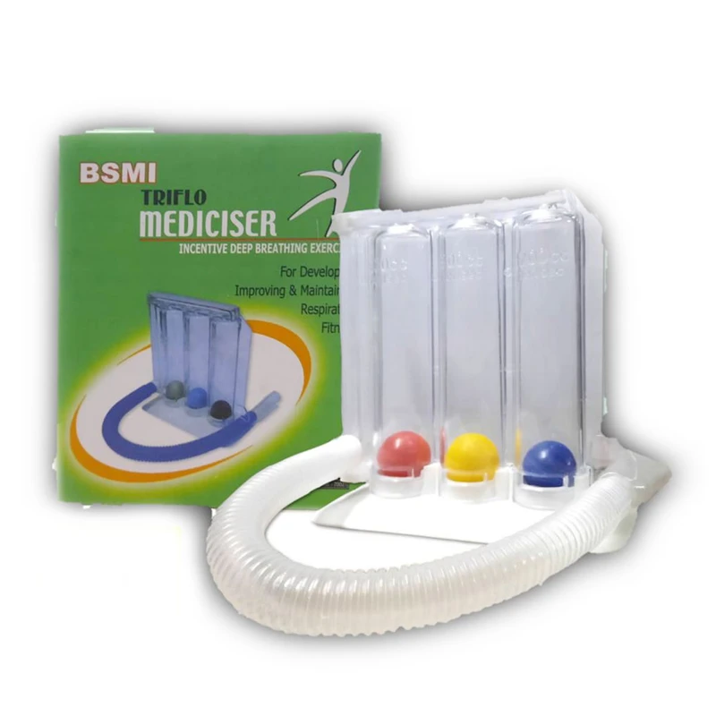 Bsmi Triflo 3 Three Ball Respiratory Mediciser Spirometer Vital Capacity Lungs Function Exerciser Respirometry Incentive Respirometer Deep Breathing Exerciser Protection Therapy Of Asthma & Copd Patients