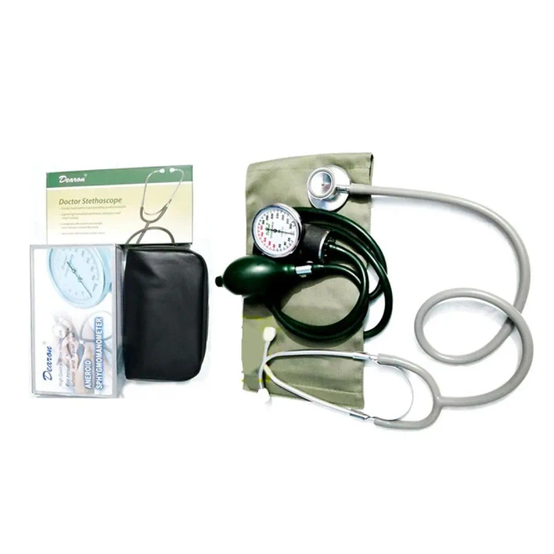 Dearon Blood Pressure Machine Monitor Sphygmomanometer- Analog Aneroid BP Machine Set With Free Stethoscope