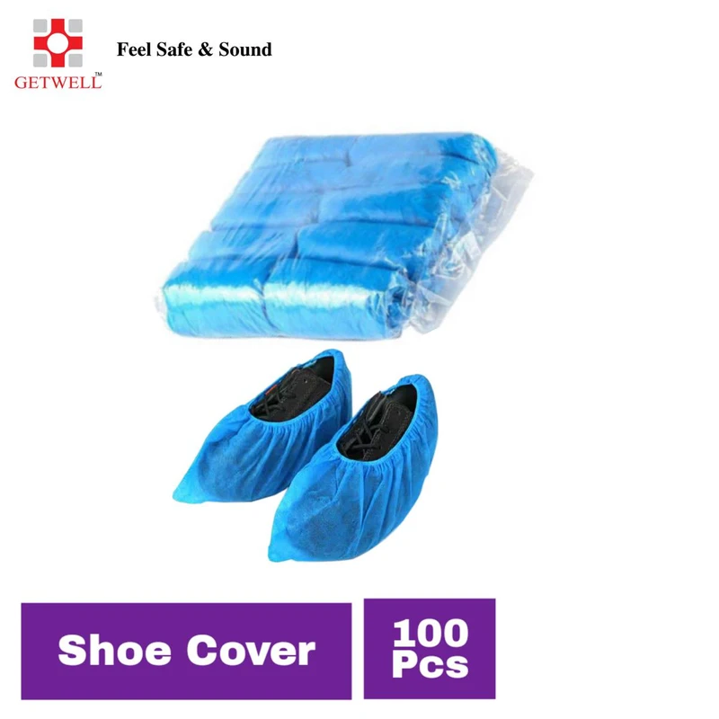 100 Pcs Getwell Shoe Cover Non Oven Disposable Surgical Over Boot Cover Medical Hospital and Industrial Use