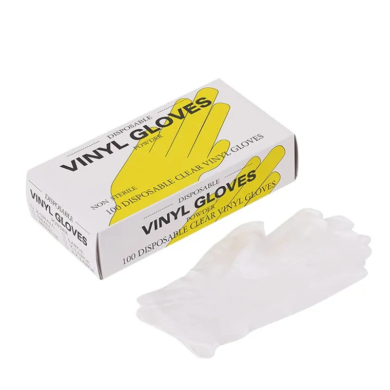 100 Pcs Vinyl Surgical Examination Gloves Disposable Medical Clear Latex Vinyl Good Quality