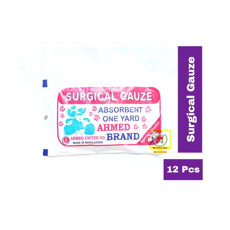 Surgical Dressing Gauze Pad Absorbent Sponge - Medical First Aid Emergency Treatment Wound Care Cotton Bandage(12 pcs)