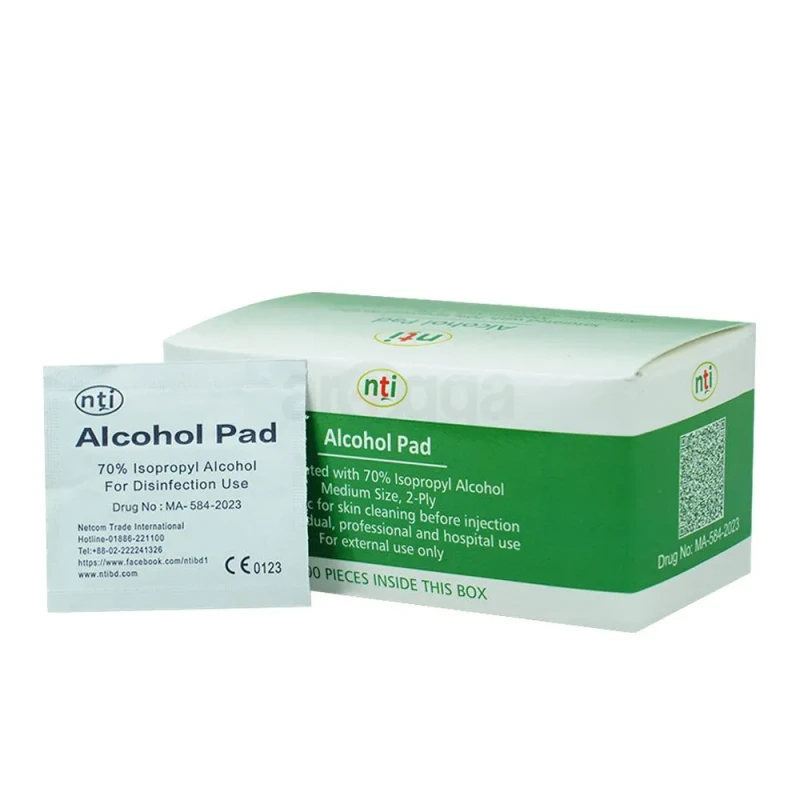 NTI Alcohol Pad Swabs Disinfectant Wipes - 100 Pcs