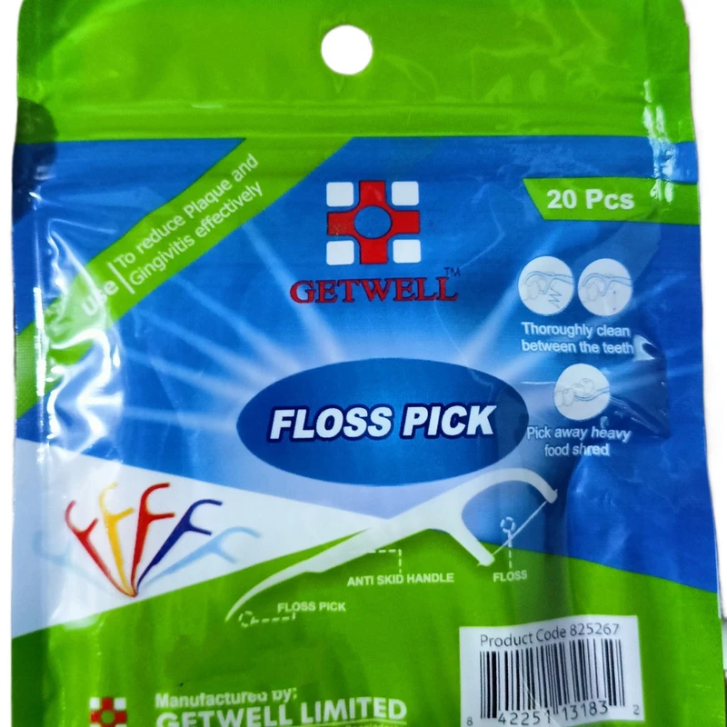 GETWELL Dental Floss Pick 20 Pcs Poly Pack