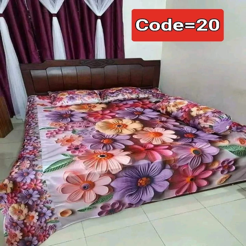 3D Bed Sheet + Dining Table Cover Combo -20