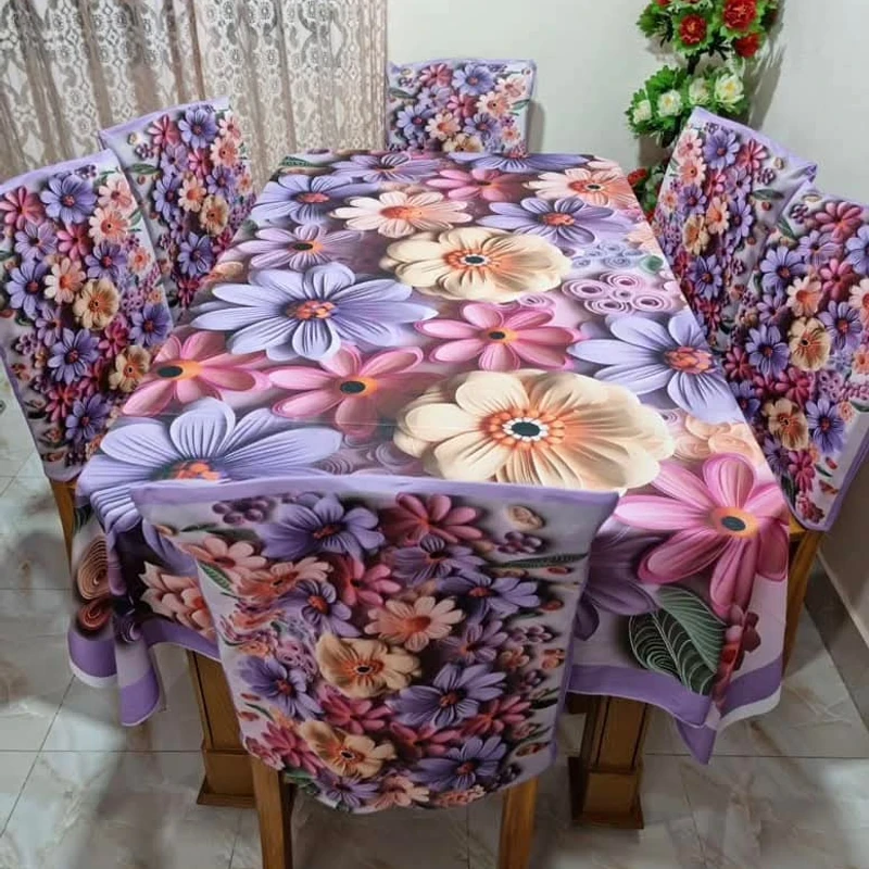 3D Bed Sheet + Dining Table Cover Combo -20