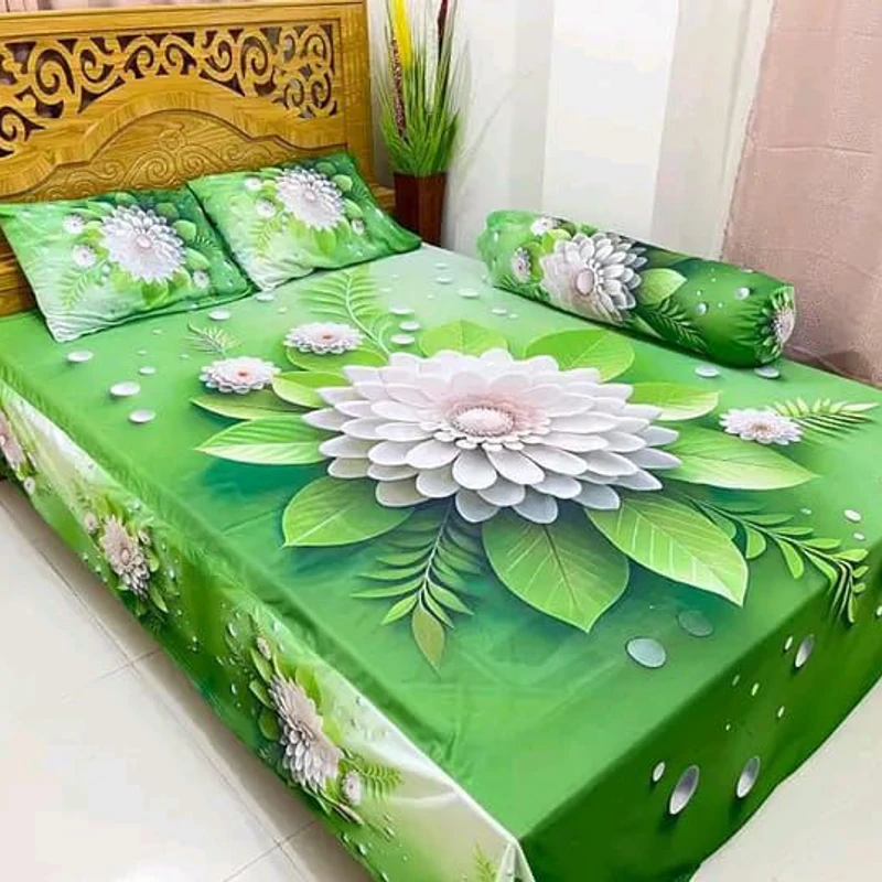 3D Bed Sheet + Dining Table Cover Combo -62