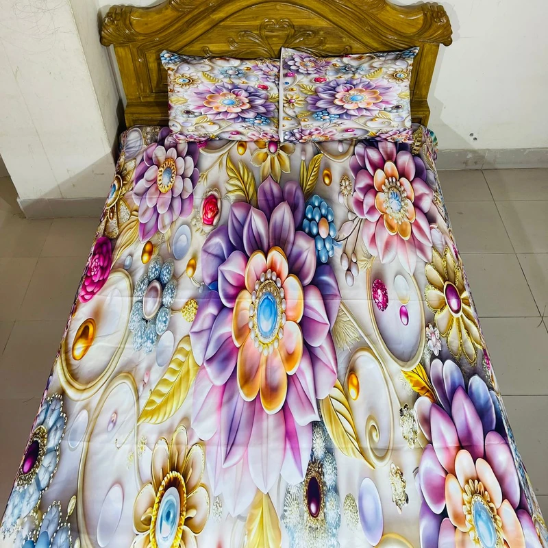Premium 3D Design Bed Sheet Code=52