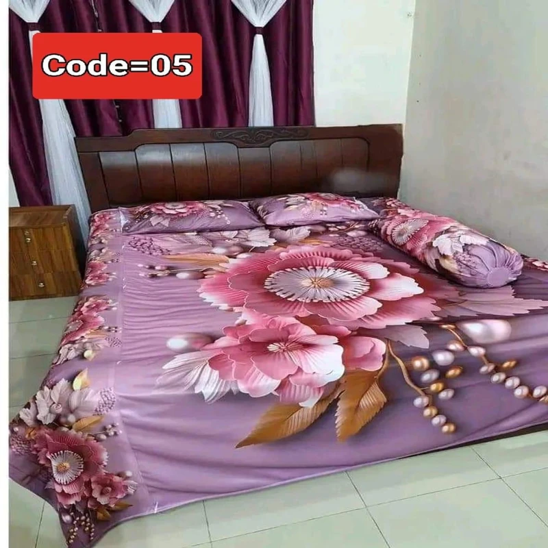 3D Bed Sheet + Dining Table Cover Combo -05