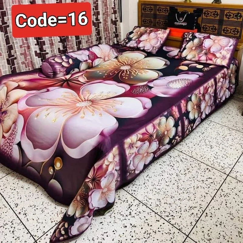 3D Bed Sheet + Dining Table Cover Combo -16
