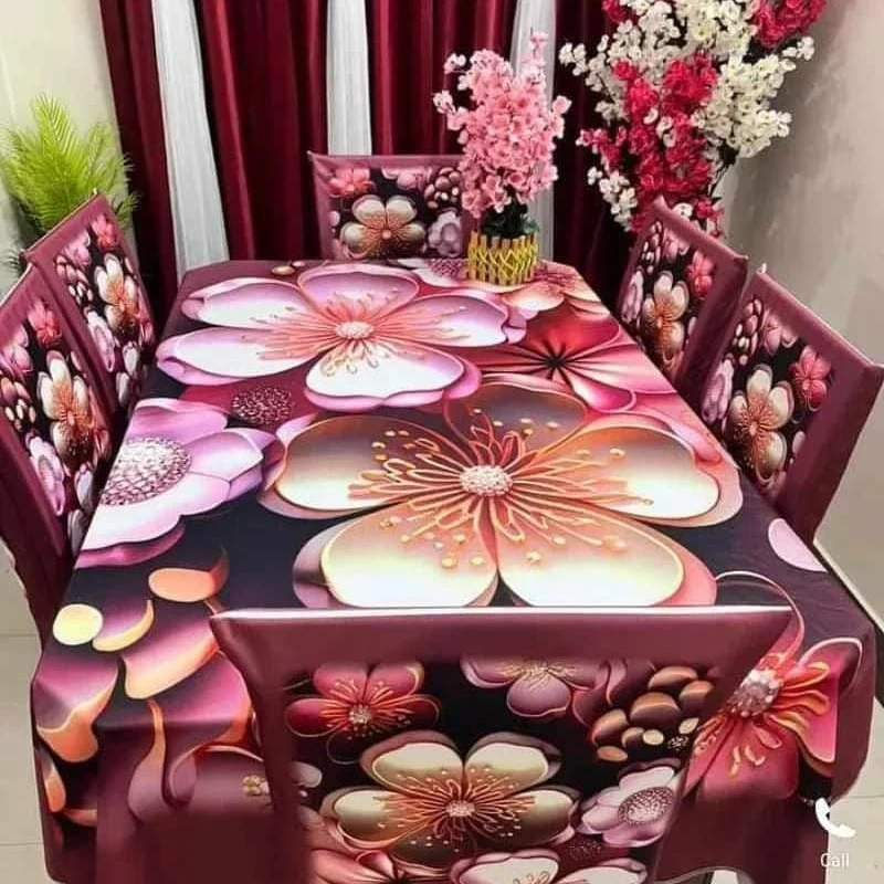 3D Bed Sheet + Dining Table Cover Combo -16
