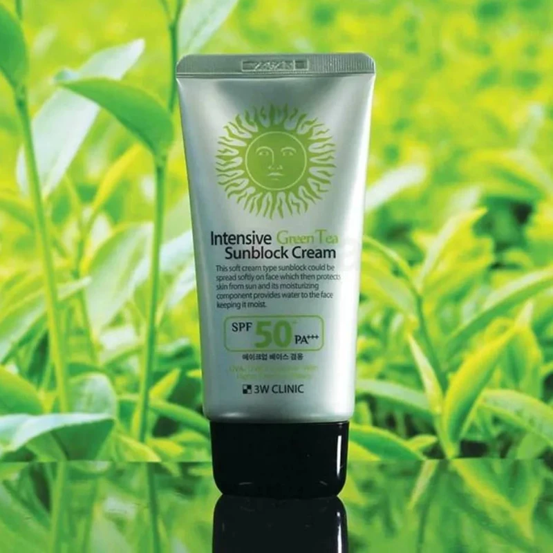 3W Clinic Intensive Green Tea Sunblock Cream SPF 50+PA+++