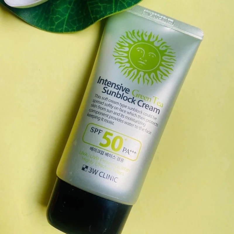 3W Clinic Intensive Green Tea Sunblock Cream SPF 50+PA+++