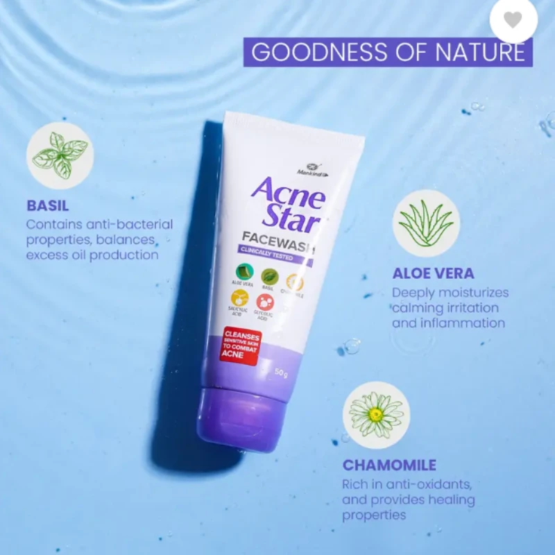 Mankind Acne Star Face Wash 50gm
