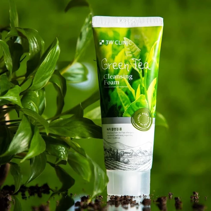 3w clinic green tea foam cleansing - 100ml