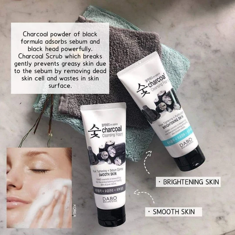 Dabo charcoal foam cleansing brightening skin - 150ml